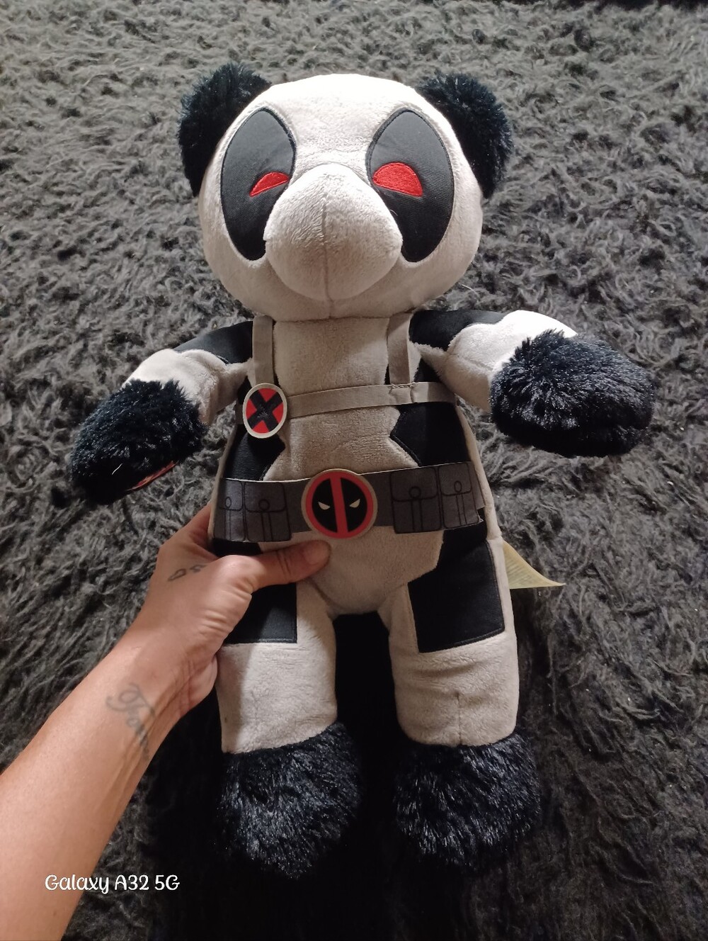 Build A Bear Marvel Pandapool Plush 16" X-Force Deadpool Panda Bear